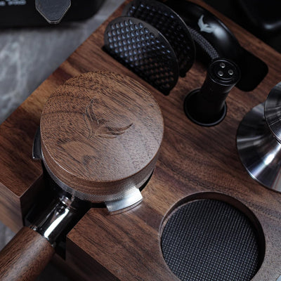 KNODOS Walnut Tamper Station - 54mm / 58mm - Sigma Coffee UK