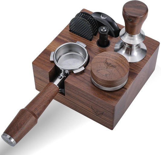 KNODOS Walnut Tamper Station - 54mm / 58mm - Sigma Coffee UK
