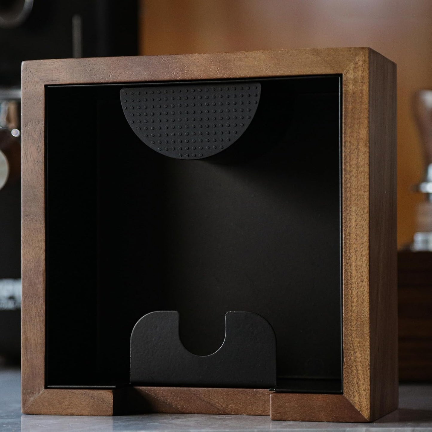 KNODOS Walnut Knock Box and Tamp Stand - Sigma Coffee UK