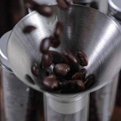 Knodos Valved Single Dose Bean Cellar with Wooden Display Rack - Sigma Coffee UK